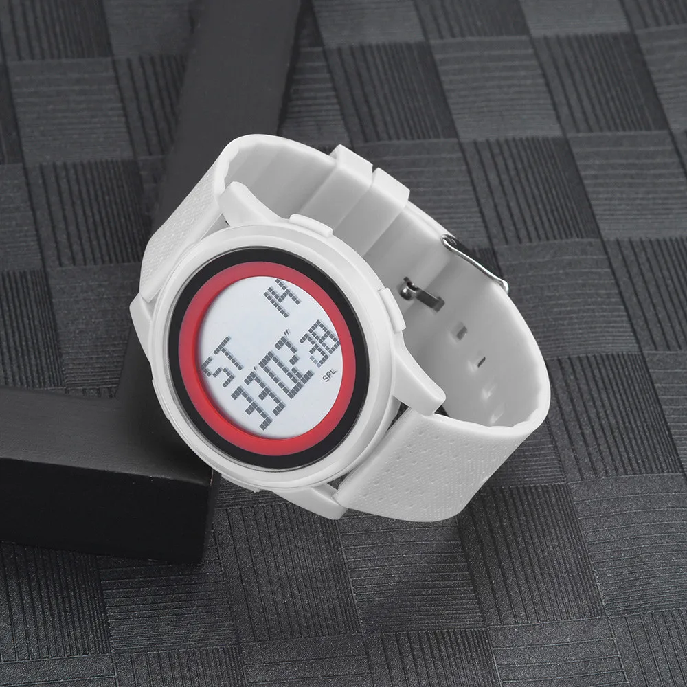 Светящиеся Модные женские спортивные часы для пары, простые водонепроницаемые электронные цифровые часы с силиконовым ремешком, reloj mujer F4