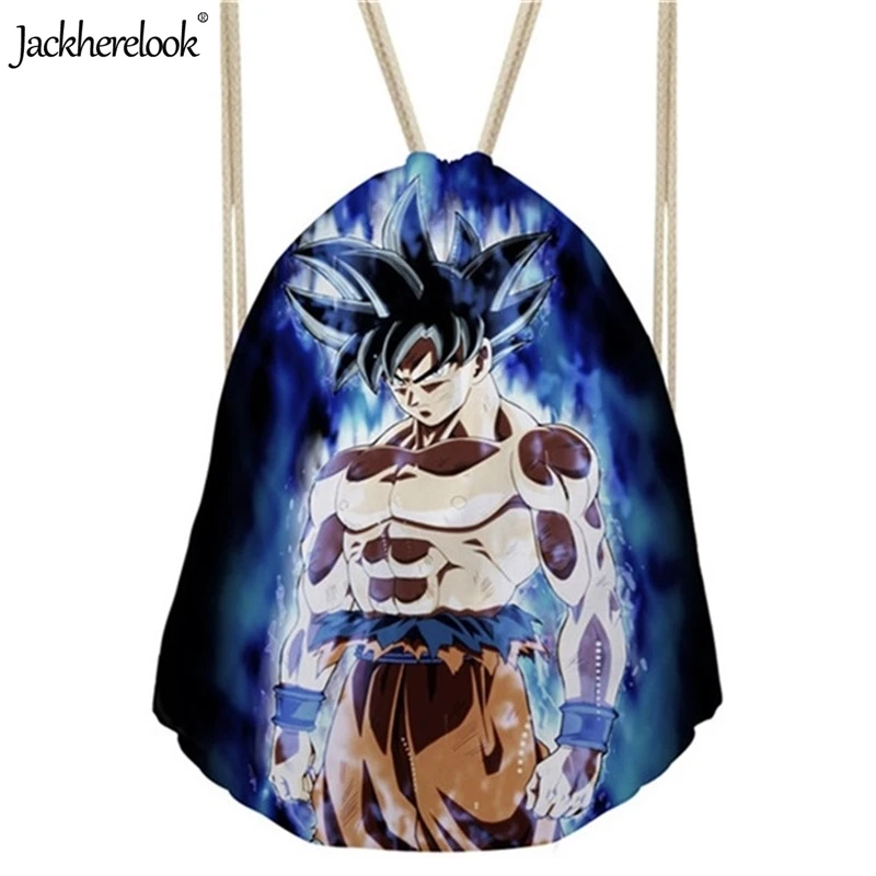 

Jackherelook Cartoon Dragon Ball Print Students Light Backpack Sport Camping High Quality Drawstring Bags Reusable Athletic Bags