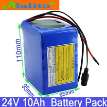 Alalito High Capacity 6S5P 24V 10Ah 18650 Battery Pack Lithium Ion Battery 25.2V 10000mAh Bicycle Moped Power Tools Battery