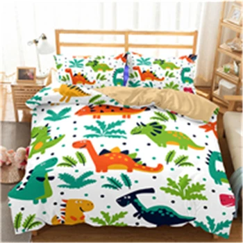 

3D Tyrannosaurus Dinosaur Bedding Set for Teen Boys 3pcs Kids Boys Jurassic Period Dinosaurs Desing Kids Duvet Cover Sets
