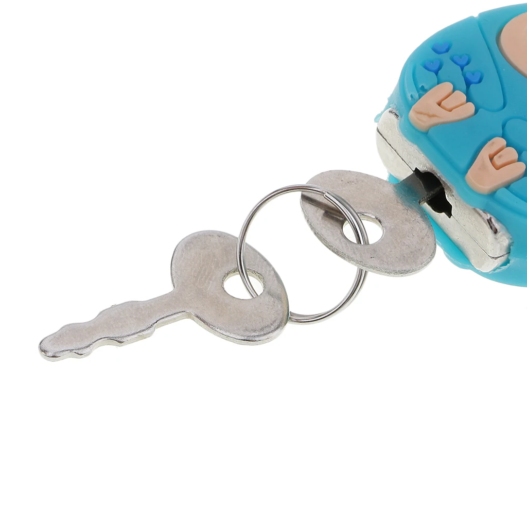 2 Set Pink & Green Owl Security Lock Kawaii Animal Cartoon Lock Padlock for Drawers Closets Great Birthday Gift