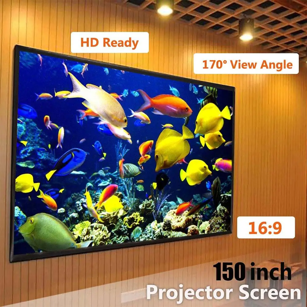 

Foldable 150 inch 16:9 Projector White Projection Screen For HD Projector Home Theater Cinema Movies Party Indoor Outdor ekran