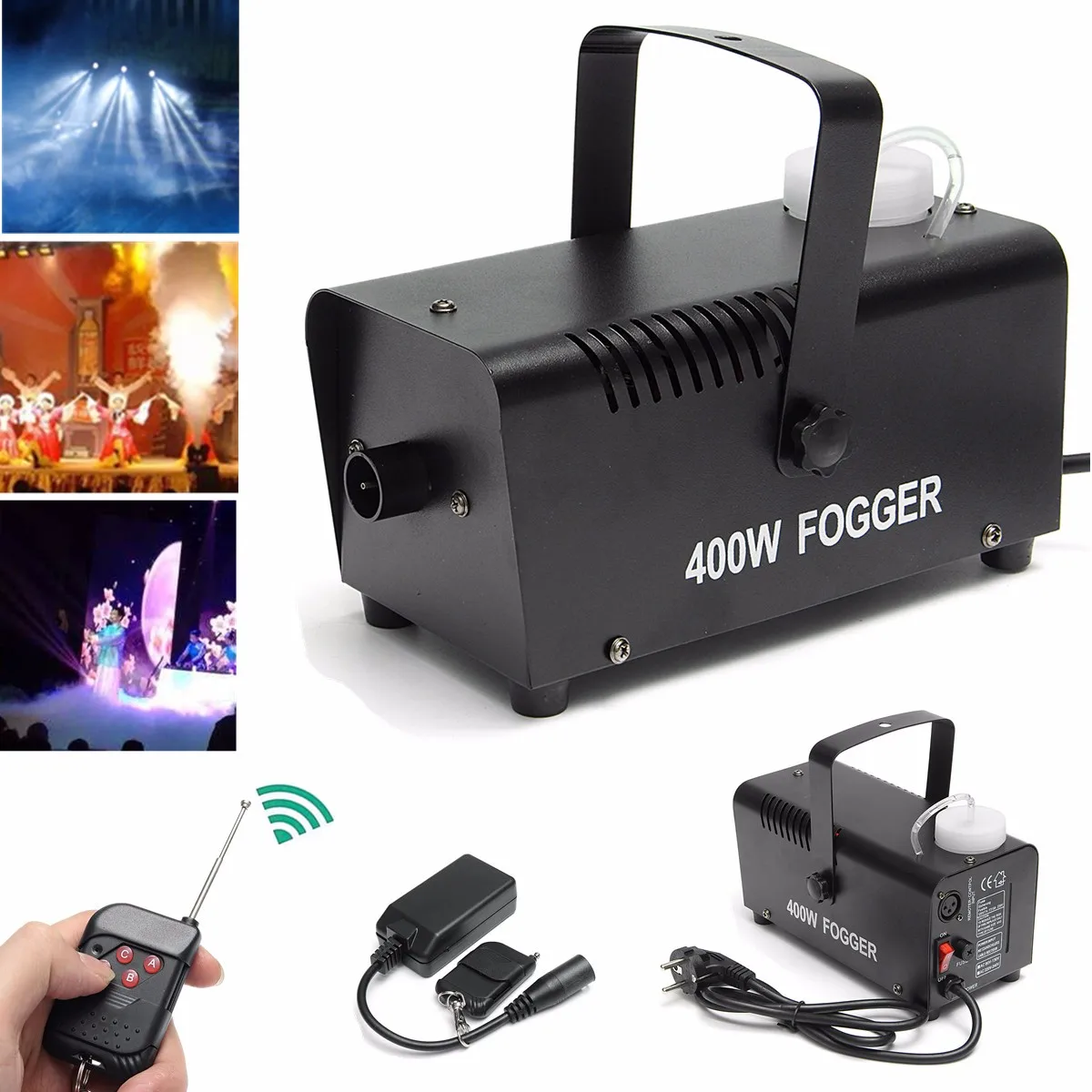  Mini LED RGB Wireless 400W Fog Smoke Mist Machine Effect Disco DJ Party Christmas with Remote Contr
