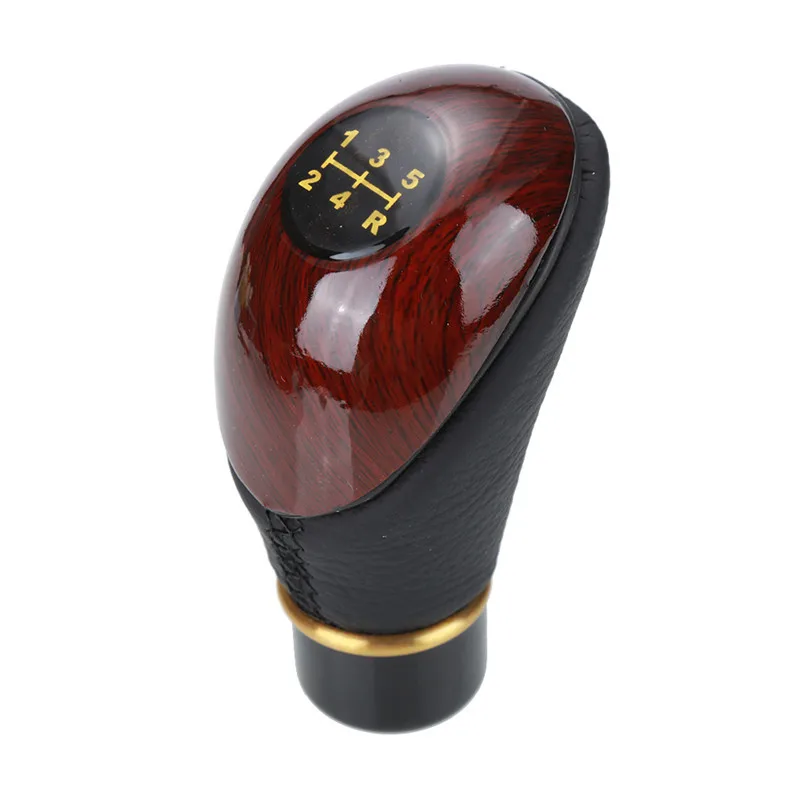 Hot Sale Car SUV Manual Gear Handle Stick Mahogany PU 5 Speed Shift