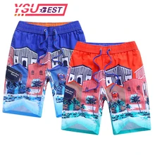 Шорты для серфинга для мальчиков 7-16 лет, быстросохнущие шорты для плавания, пляжные шорты для мальчиков, брендовая летняя одежда, пляжные шорты с принтом