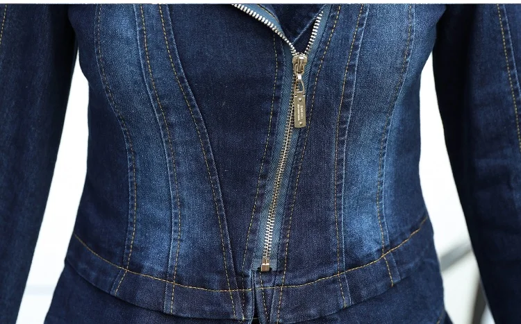 YAGENZ модные Демисезонный джинсовые Костюмы Для женщин, комплект из 2 предметов, на молнии Верхняя одежда из денима+ короткие юбки женская одежда джинсовая юбка; комплект 891