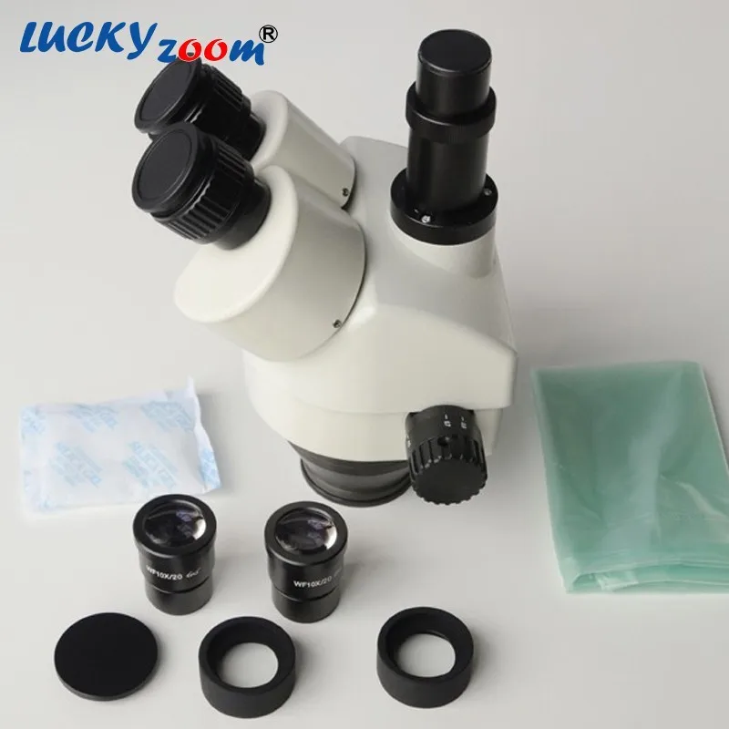 Lucky Zoom Brand New Professional 3.5X-45X Trinocular Simul Focal Microscope Flexible Articulating Arm Stereo Microscope 14MP Camera 1/2 CTV Adapter Microscopio