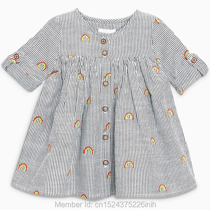 Высокое качество, хлопок, осеннее платье для маленьких девочек Новинка года, детская одежда с длинными рукавами весеннее пляжное платье одежда для маленьких девочек