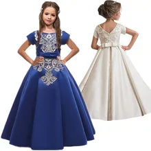 Качественное элегантное молодежное свадебное платье; детские летние вечерние платья принцессы; длинное платье для девочек; костюм с вышивкой