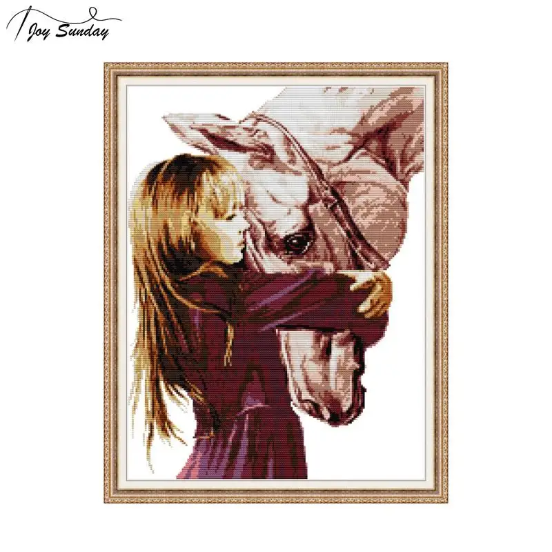 

Joy Sunday Chinese Cross Stitch Kits Printed Fabric 14 11ct Aida Canvas Crossstitch Embroidery Kit DMC DIY Needlework Home Decor