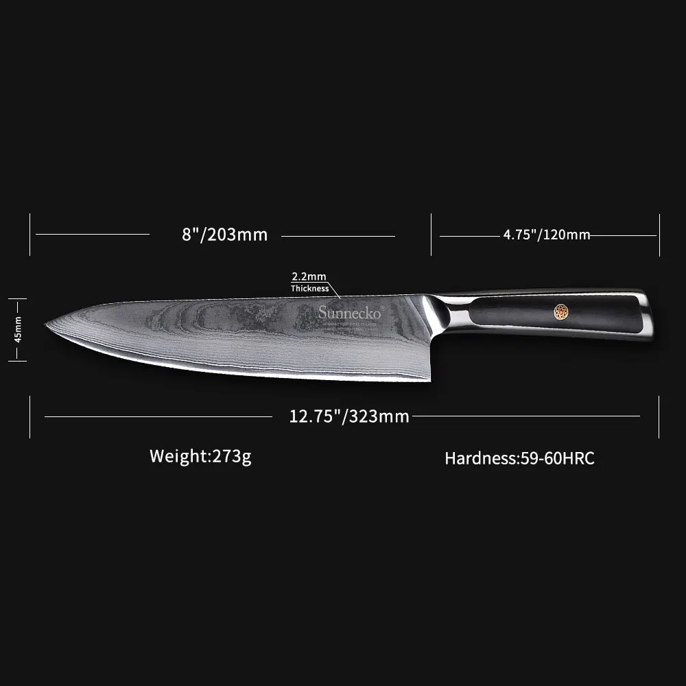 SUNNECKO 8 "/6 5'' шеф повар Ножи 73 слоев японского VG10 Core острое лезвие Сталь Кухня
