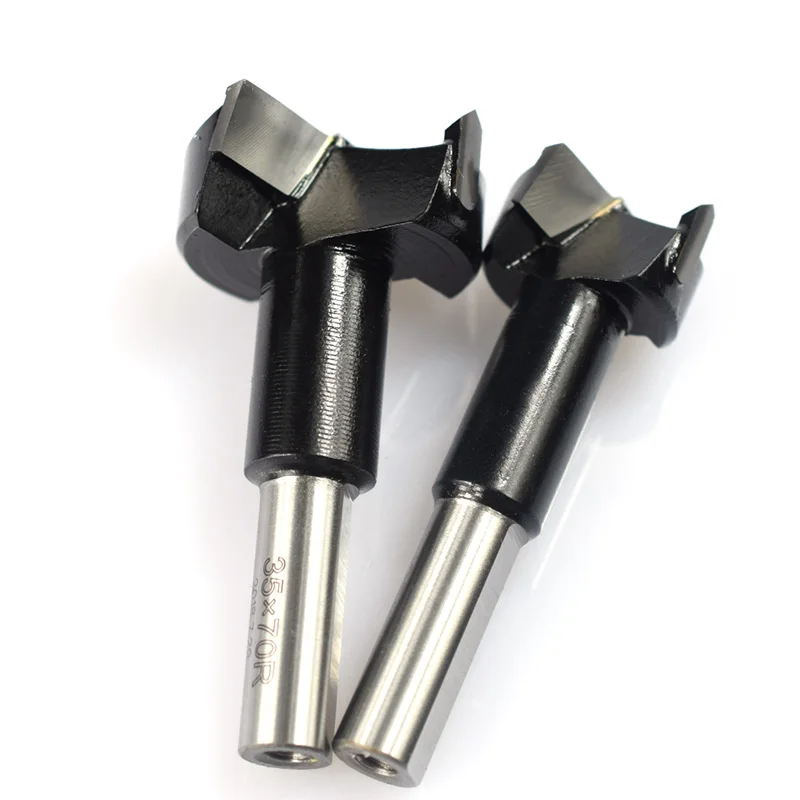 XCAN 1pc 15-35mm 4 Flutes Router Drill Bit Right Rotation Core Drill Bit Row Drilling Bit For Boring Machine Wood Hole Cutter