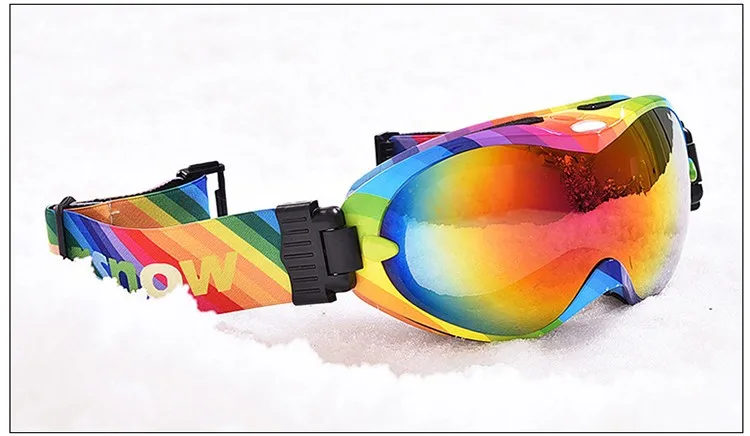 Брендовые двухслойные противотуманные ветрозащитные зеркальные лыжные очки сферические линзы для мотокросса Снежный Сноуборд Новое поступление 24 цвета солнцезащитные очки