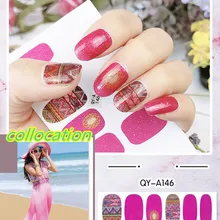 1 шт водяные наклейки для ногтей, переводная картинка черные цветы лист передачи ногтей украшения слайдер водяной знак, маникюр Фольга советы