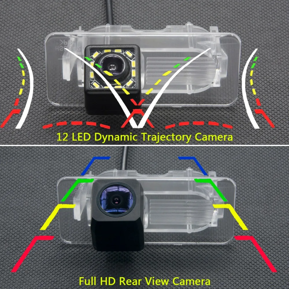 12 Светодиодный динамический траектория Full HD заднего вида Обратный парковочная камера для Toyota Corolla E170 Таиланд