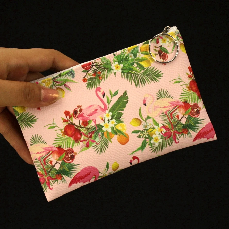 Милые женские кошельки из искусственной кожи с фламинго, маленькие женские кошельки, Дамский Мини-клатч, Женский кошелек, сумочка на молнии для девочек, сумки для карт - Цвет: Flamingo 29
