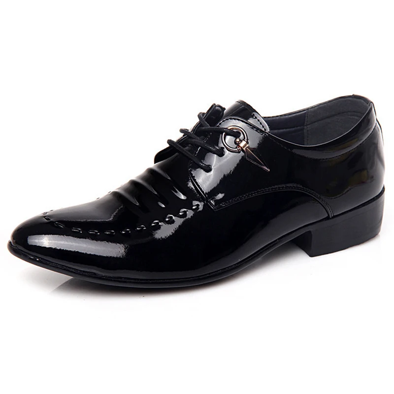 DBTX/Роскошные брендовые Мужские модельные лоферы из искусственной кожи в деловом стиле; обувь черного цвета с острым носком; Туфли-оксфорды; дышащая официальная Свадебная обувь