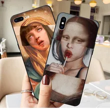 Мона Лиза забавная пародия художественные картины Рождение Венеры мягкий чехол для телефона для iPhone 11 Pro Max X 5S 6 6S 7 8 Plus XR XS MAX