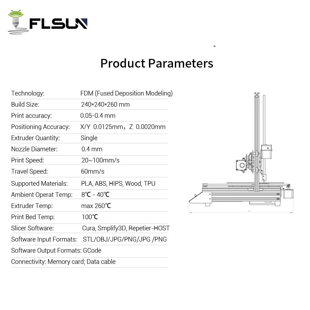 Пользователь 3d принтер Flsun-F4 большая площадь печати 240*240*260 мм быстрая сборка металлический каркас Тепловая кровать один рулон нити с открытым исходным кодом