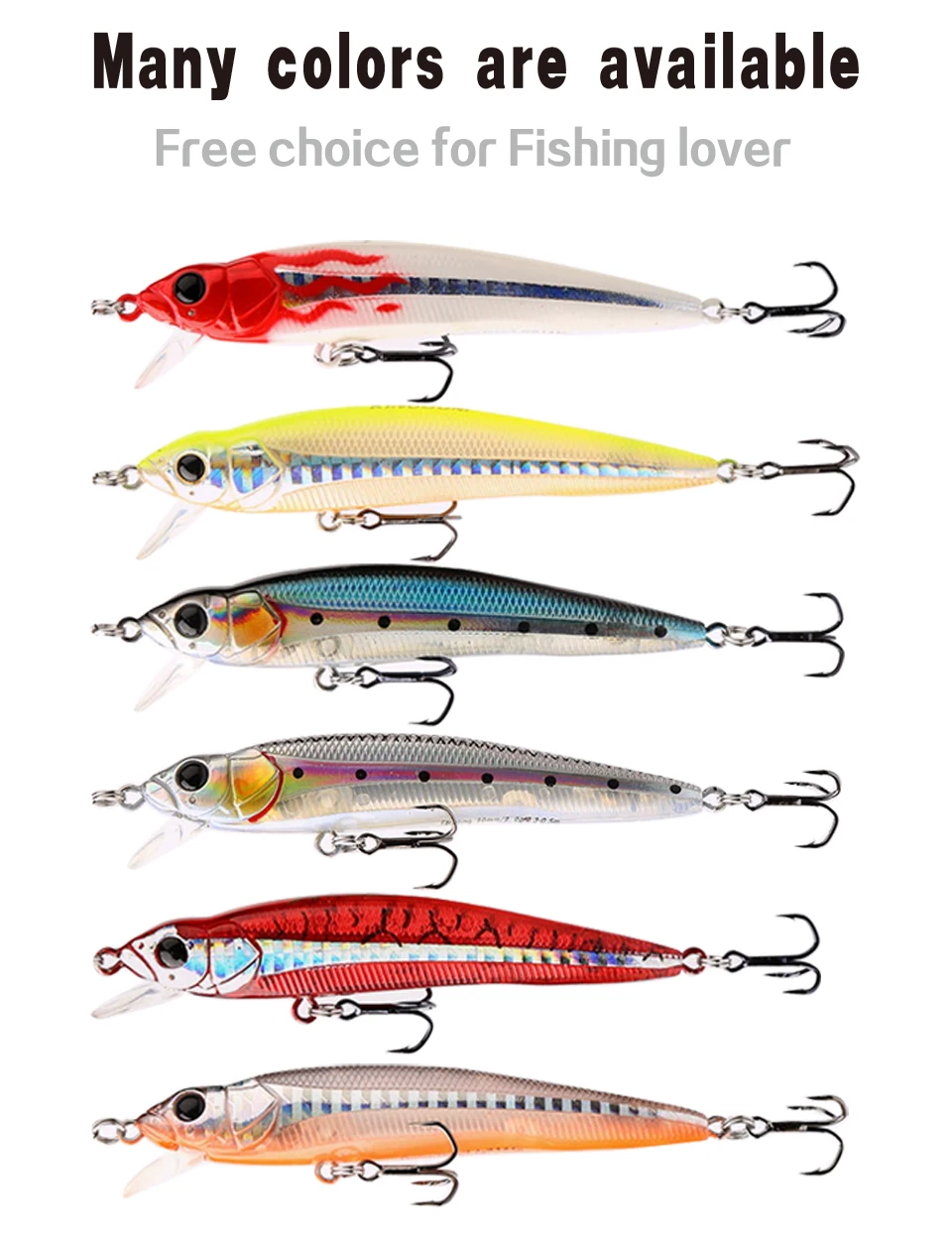 Kingdom Good Fishing Lure Floating Minnow Quality Professional 9cm 9g swim bait equipped 3x stong angle treble hooks model 5339 (2)