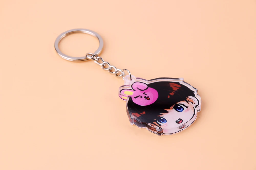 Акриловый аниме милый брелок для ключей Love Yourself Porte Clef