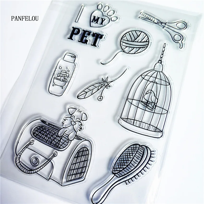 Клетка PANFELOU клетка для собак прозрачные силиконовые резиновые штампы Мультяшные