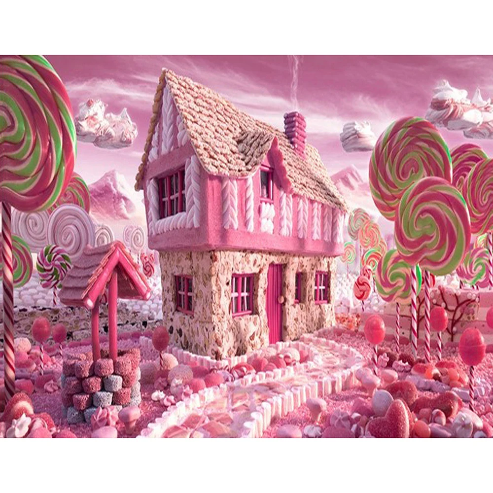 

Full Square Diamond 5D DIY Diamond Painting "Pink Fairy Town" Diamond Embroidery Cross Stitch Rhinestone Mosaic Painting KBL