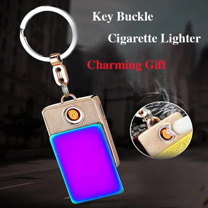 EMEC Car Key Ring isqueiro trinket USB Rechargeable Flameless Electric