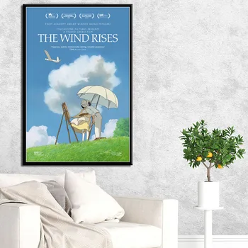 

Home Decor Canvas Painting Pictures The Wind Rises Classic Cartoon Movie Wall Art Printed Modular Nordic Style Poster Kids Room