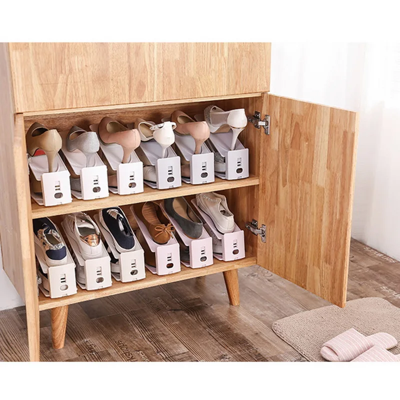 Urijk Shoe Rack Plastic Double Shoes Organizer Storage Shoes