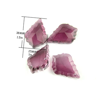 

Hot Sales Amethyst Color 30Pcs/Lot Maple Leaf Shape Galss Pendants 38mm Chandelier DIY Crystal Lamp Curtain Accessories