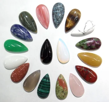 

30pcs natural Brazil sodalite Mexican Crazy stone water shape Cabochon beads 15*30mm No Hole for jewelry making Necklace ring