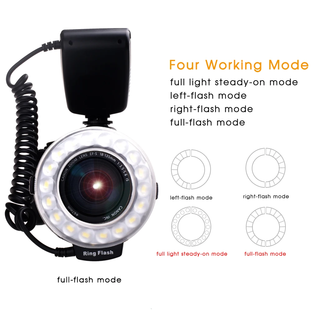 Travor Flash светильник 48 шт. светодиодный макро-кольцевой RF-550D для NIKON Canon Olympus SONY Panasonic Fujifilm Speedlite ЖК-дисплей