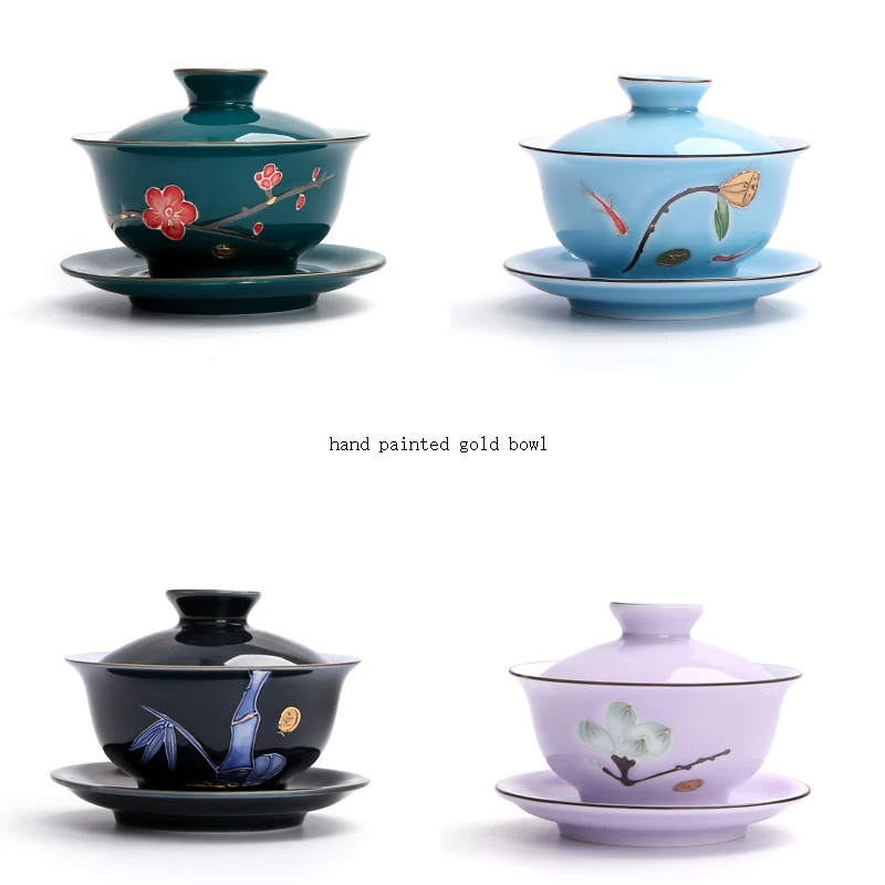 XMT-HOME чайная супница Цзиндэчжэнь gaiwan ручная роспись чайная чаша для молочного Улун Да Хун Пао чай Tie Guan Yin gongfu Чай, гайвань 1 шт