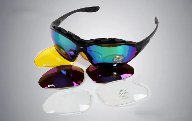 Daisy C4 Outdoor Windproof WARGAME Goggles Include 4 Lens And Soft Case