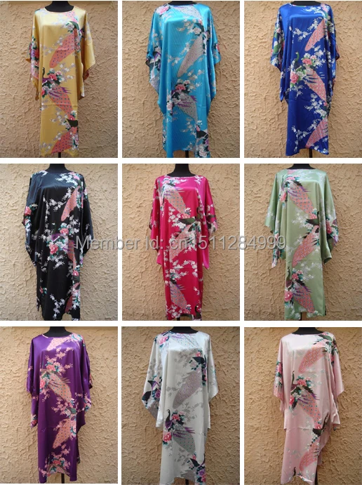 Женская Ручная роспись, кафтан, халат, кимоно, халат, одежда для сна, павлин