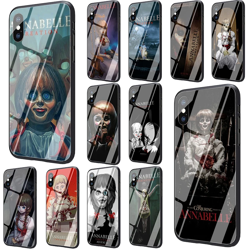

Annabelle Creation Horror Movie Tempered Glass phone cover case for iphone 5 5s SE 6 6s 7 8 Plus X XR XS 11 pro Max