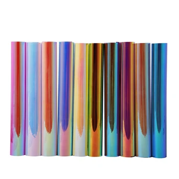 

HOHOFILM 9COLORS/pack 30.5cmx30cm Holographic Cutting Vinyl Craft Vinyl Self-Adhesive Craft VinylSheets Cutters,Sign Plotters
