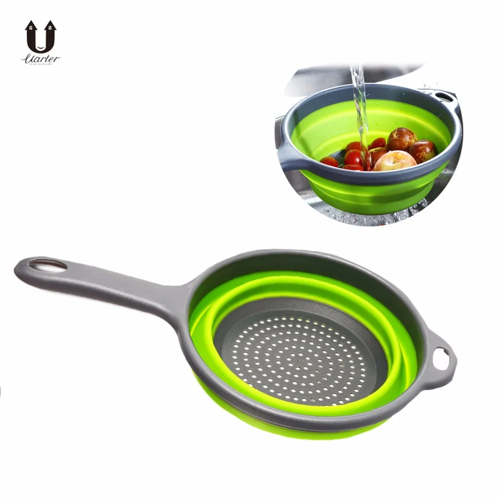 Uarter Handheld Fruit Colander Strainer Collapsible Skimmer Colander