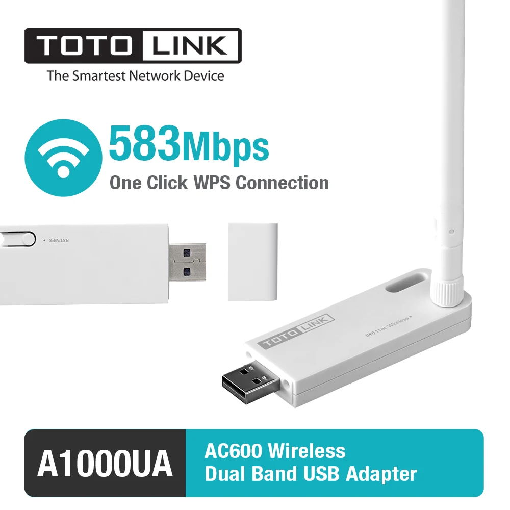 TOTOLINK A1000UA Беспроводной сетевой карты 11AC 600 Мбит/с двухдиапазонный usb адаптер WiFi с 1