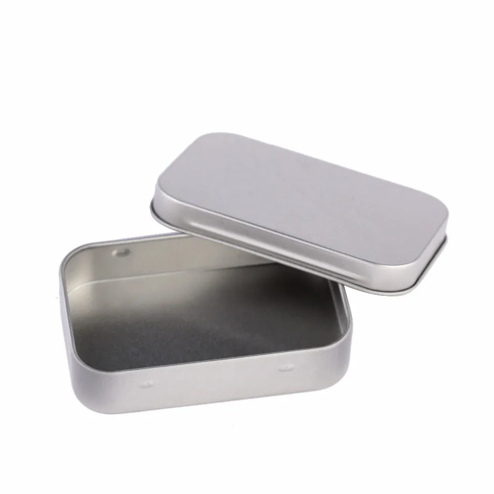 Survival Kit Tin Higen Lid Small Empty Silver Flip Metal Storage Box Case PB 
