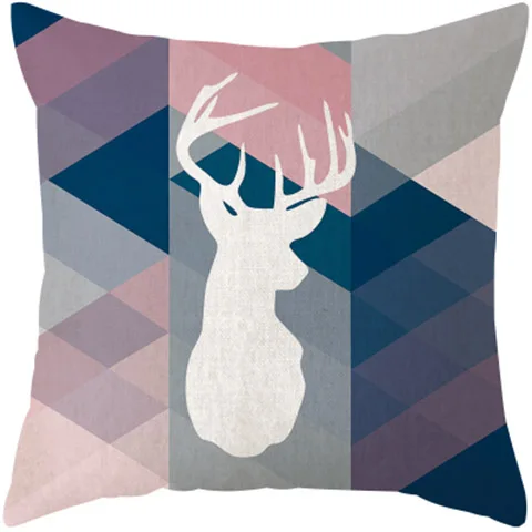Простая Современная синяя Геометрическая нордическая домашняя британская абстрактная льняная хлопковая подушка для гостиной декоративная диванная подушка - Цвет: R