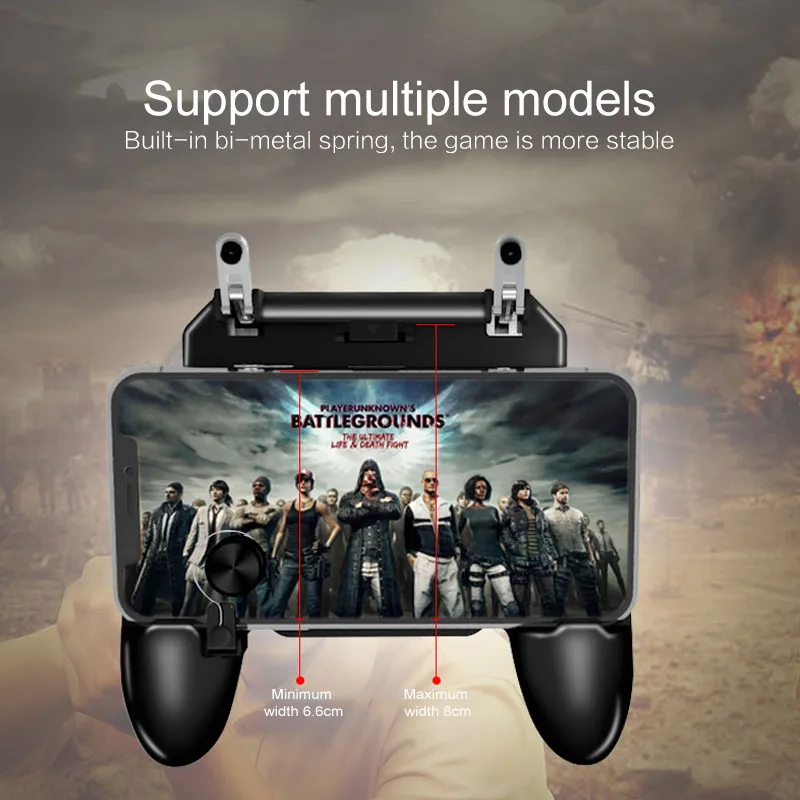 W11 + PUBG Mobiele Gamepad Joystick Metalen L1 R1 Trigger Game Shooter Controller for iPhone Android phone Gaming Gamepad