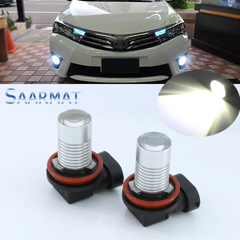 

2 x H8 H11 w/ CREE Chips Q5 5W LED Car Fog Light Bulbs Front Fog Lamps 12V For Toyota Highlander Yaris Etc