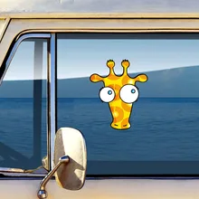 Funny Big Eyes Giraffe Car Sticker Car Styling 3D Fashion Wall Sticker Waterproof Reflective Vinyl Decal Diy Auto Sticker car styling auto vinyl funny car stickers animation game tattoo sexy girls car hood sticker hd waterproof printing sticker