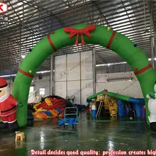 Открытый большой праздник надувной Рождественский Санта Клаус Арка 7 м в ширину