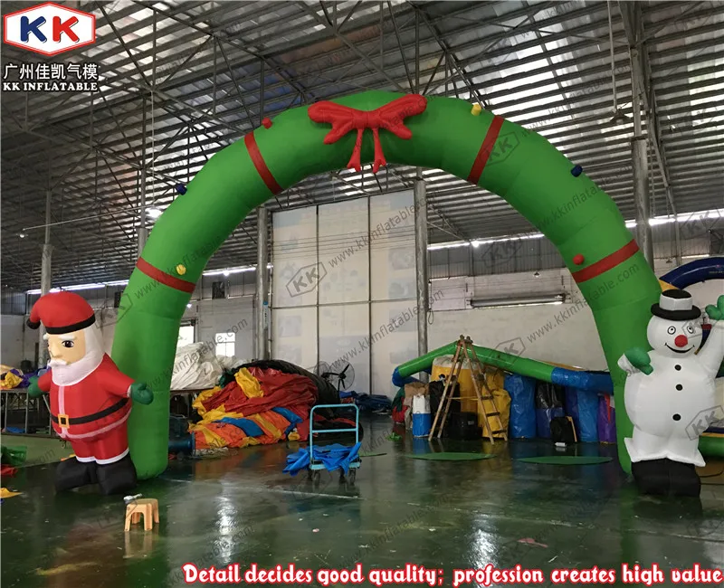 outdoor large holiday inflatable christmas santa claus arch 7m widein