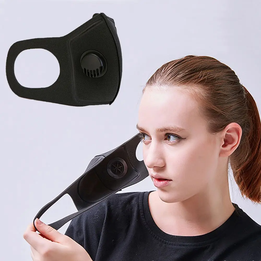Женская черная маска Регулируемая 3D дымка пыль PM2.5 маска обновленная версия респиратор дышащая анти-туман рот маска респираторная