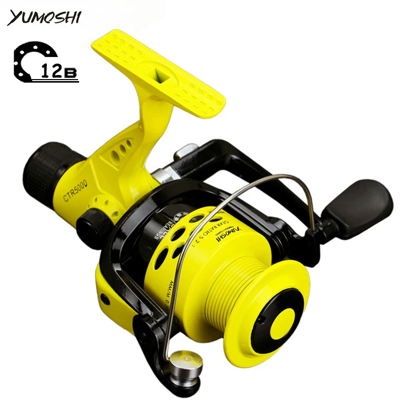 

Classic-selling yellow Post-Loading Spinning Wheel reel fishing spinning reel spool collapsible left/right interchangeable