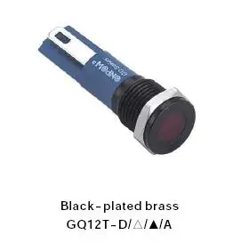 

ONPOW 12mm Flat Dot illuminated Black Signal lamp, indicator lamp, indicator light (GQ12T-D/R/6V/A) CE,RoHS